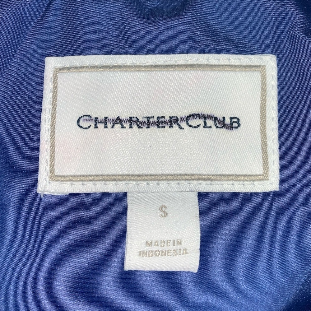 Charter Club Quilted Winter Coat Royal Blue - Picture 3 of 5